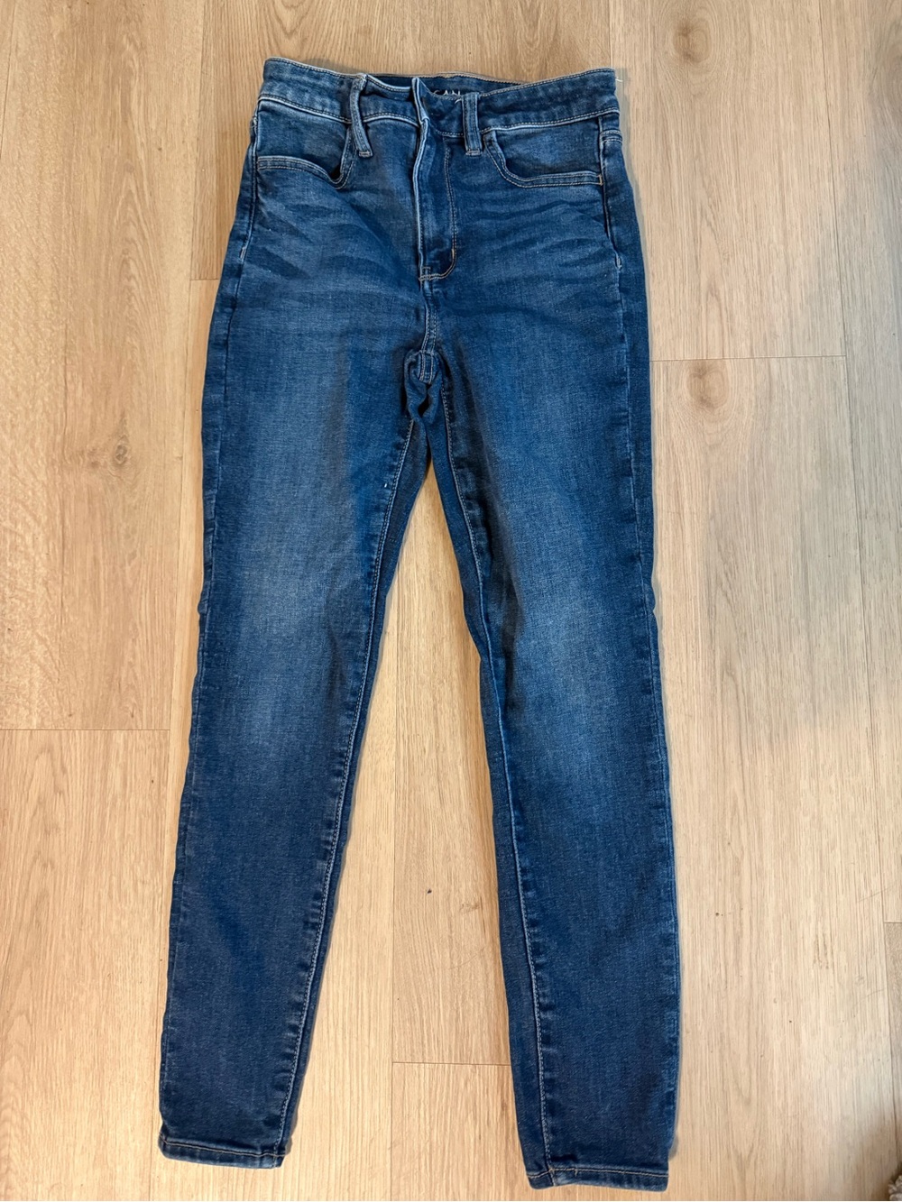 American Eagle Outfitters Dark Blue High-Rise Skinny Jeans